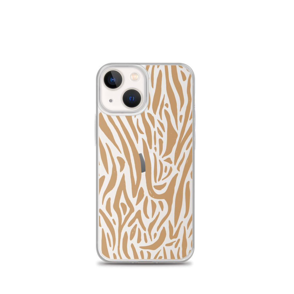 Beige Abstract Zebra iPhone Case