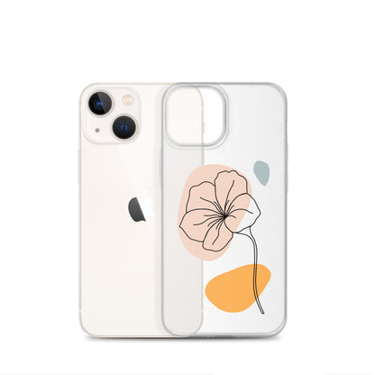 Floral Line Art Feminin iPhone Case
