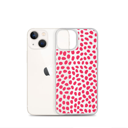 Pink Abstract Dots iPhone Case