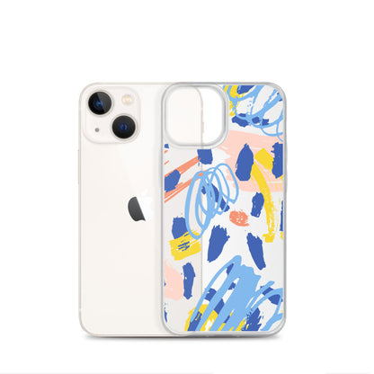 Blue Clear Abstract iPhone Case