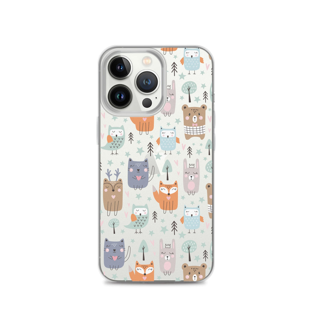 Cute Forest Animal Pattern iPhone Case