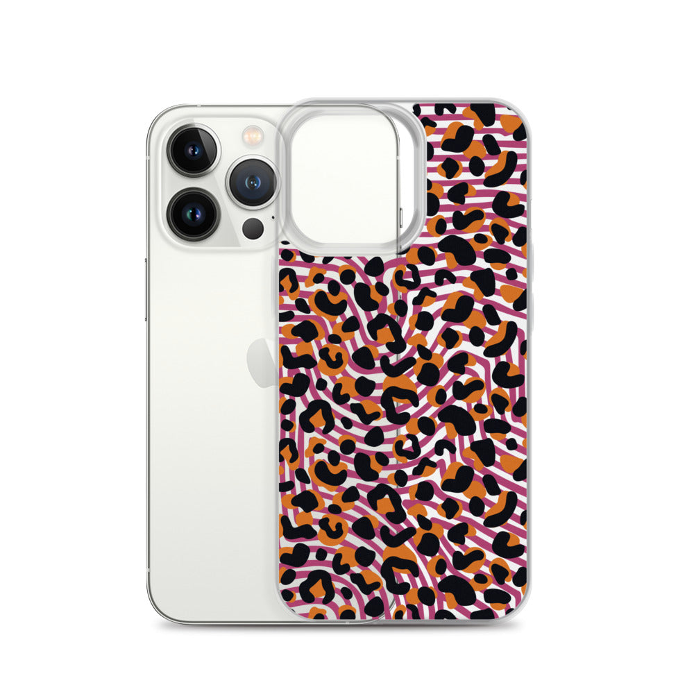 Pink Bold Leopard Animal Print Dots iPhone Case