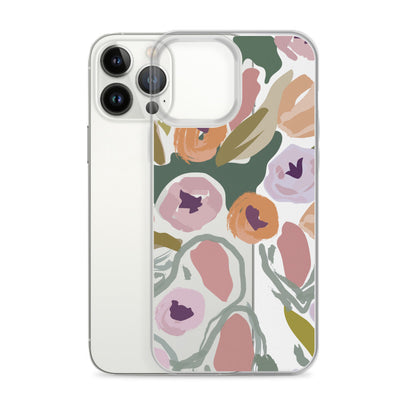 Handdrawn Floral Clear iPhone Case