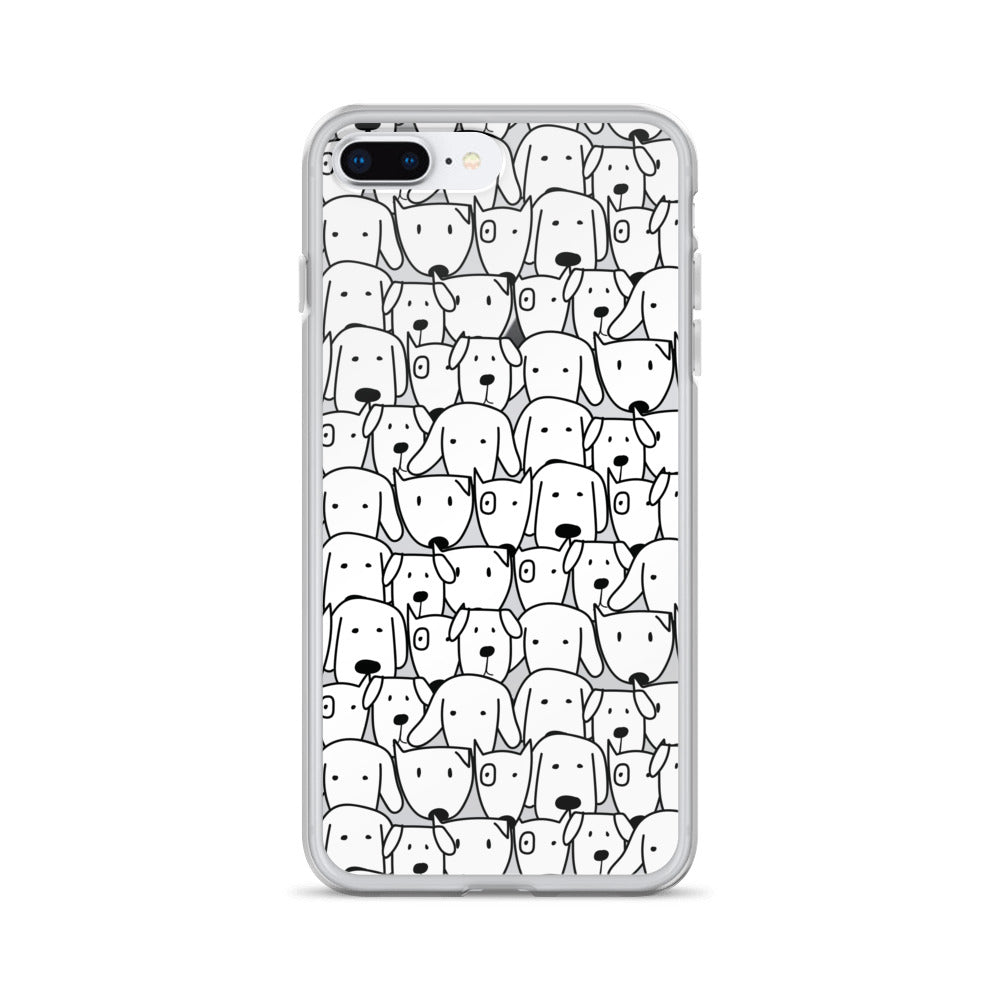 Black&White Dogs Pattern iPhone Case