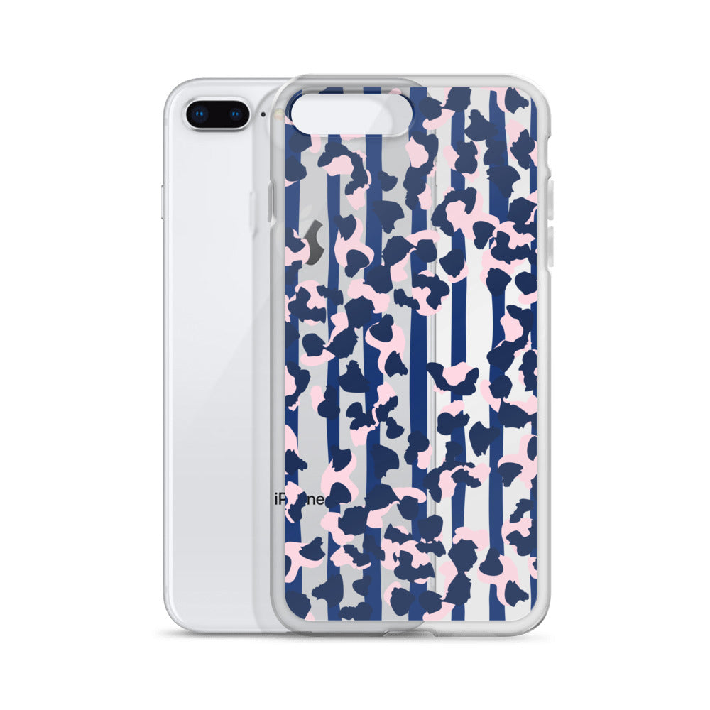 Modern Blue Cheetah iPhone Case