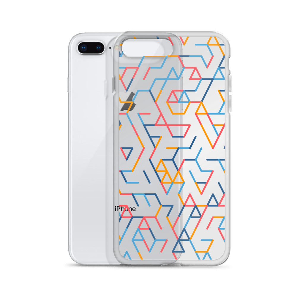 Colorful Geometric Clear iPhone Case