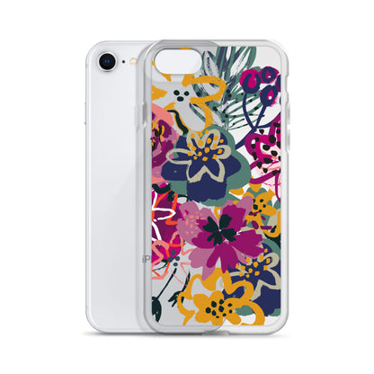 Retro Floral Clear iPhone Case