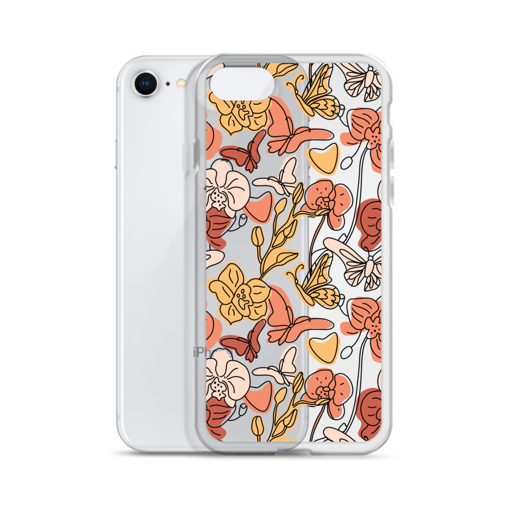 Butterflies Jungle Clear iPhone Case