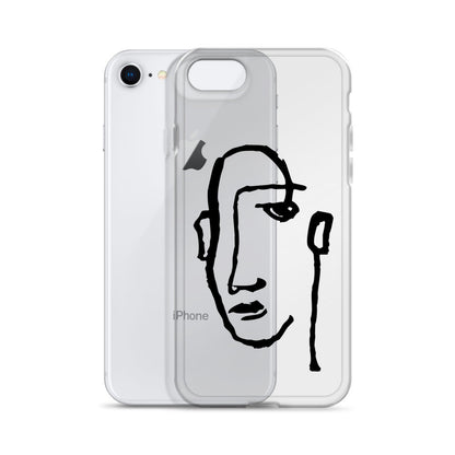 Black Ink Line Art Picasso Face iPhone Case