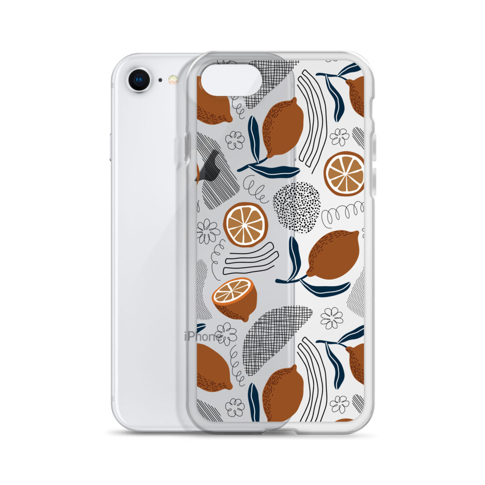 Boho Rustic Lemon Pattern iPhone Case