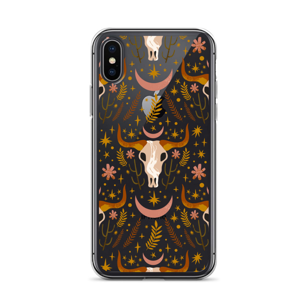 Boho Bull Skull iPhone Case
