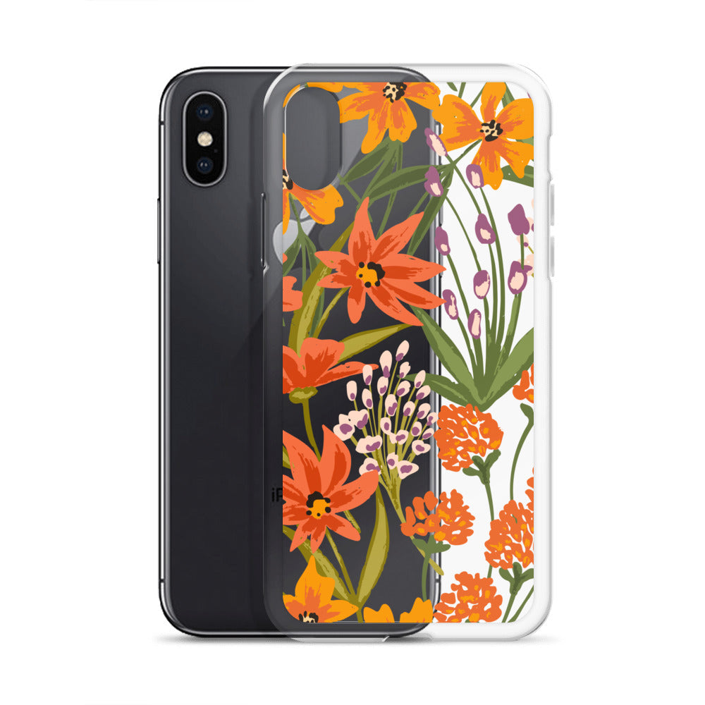 Orange Floral iPhone Case