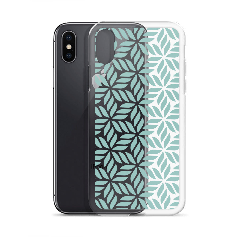 Mint Geometric Floral iPhone Case