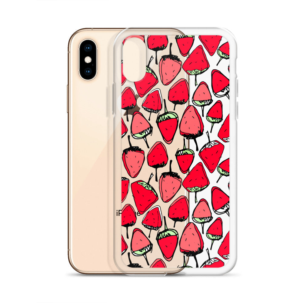 Red Strawberry Clear iPhone Case