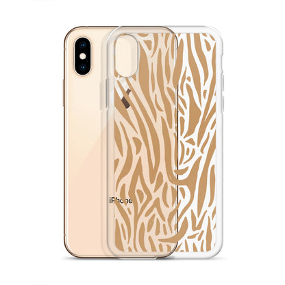 Beige Abstract Zebra iPhone Case