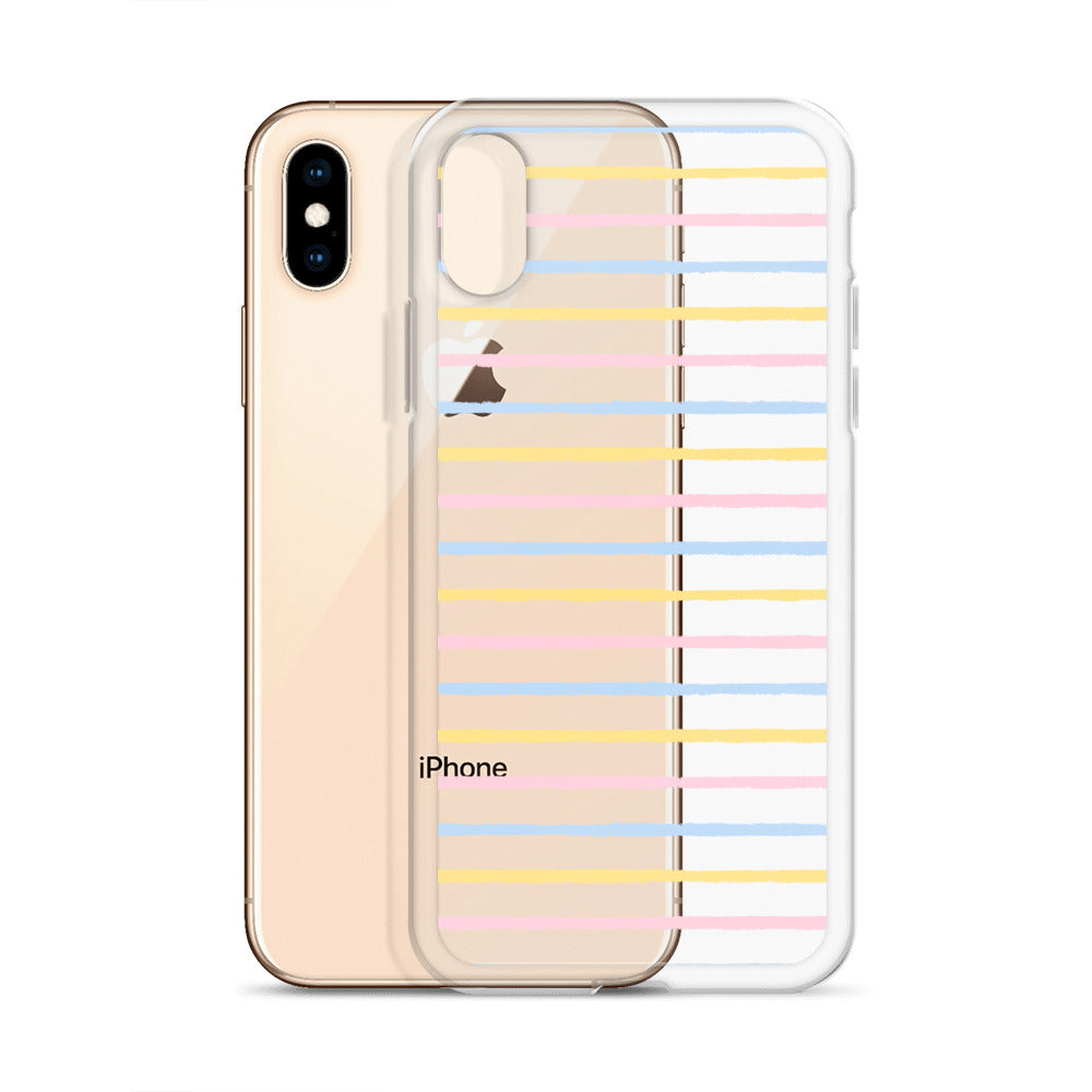 Pastel Minimalist Striped Pattern iPhone Case