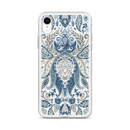 Blue Floral Ornaments iPhone Case