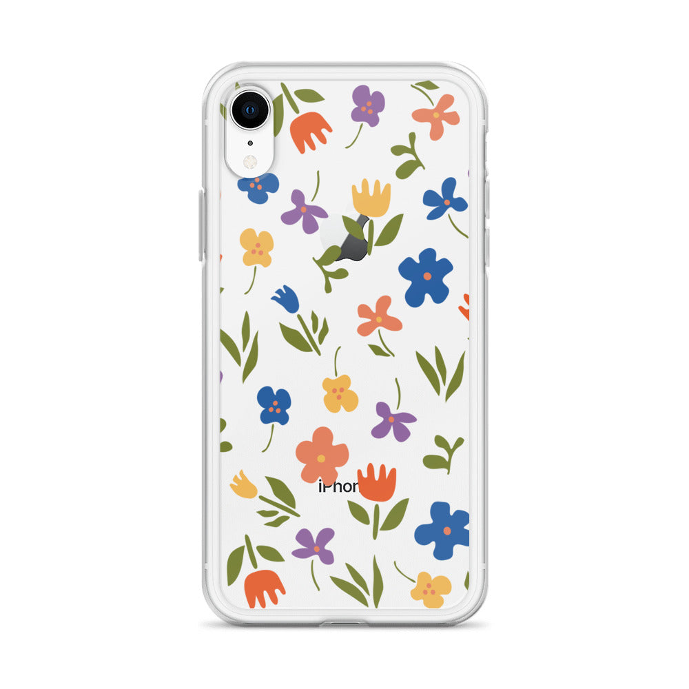 Retro Minimalist Floral Pattern iPhone Case