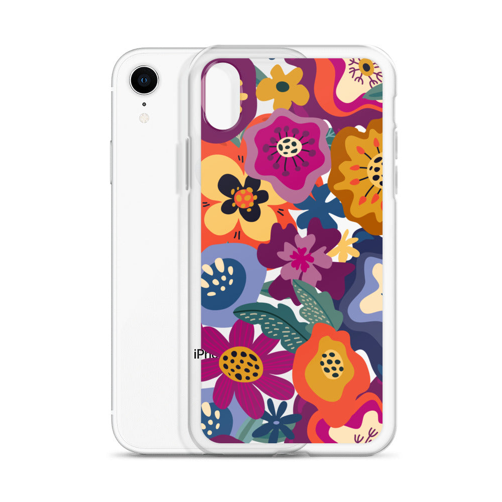 Retro Colorful Floral iPhone Case