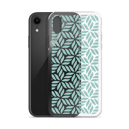 Mint Geometric Floral iPhone Case