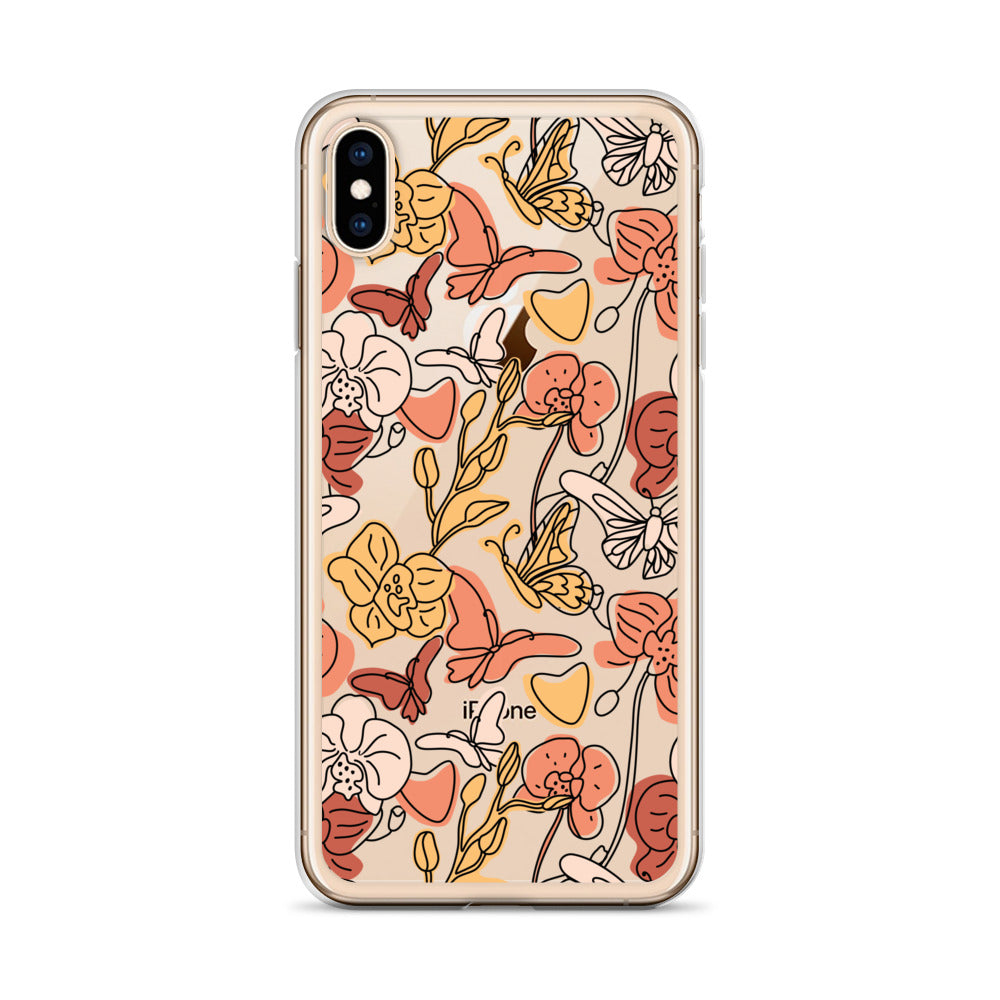 Butterflies Jungle Clear iPhone Case