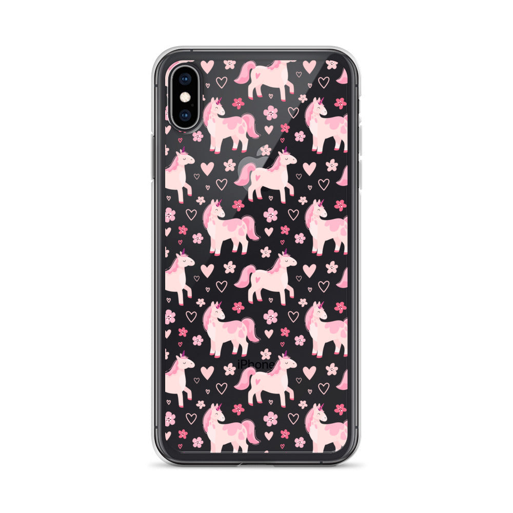 Childish Pink Unicorn Pattern iPhone Case
