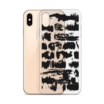 Black Ink Abstract Pattern iPhone Case
