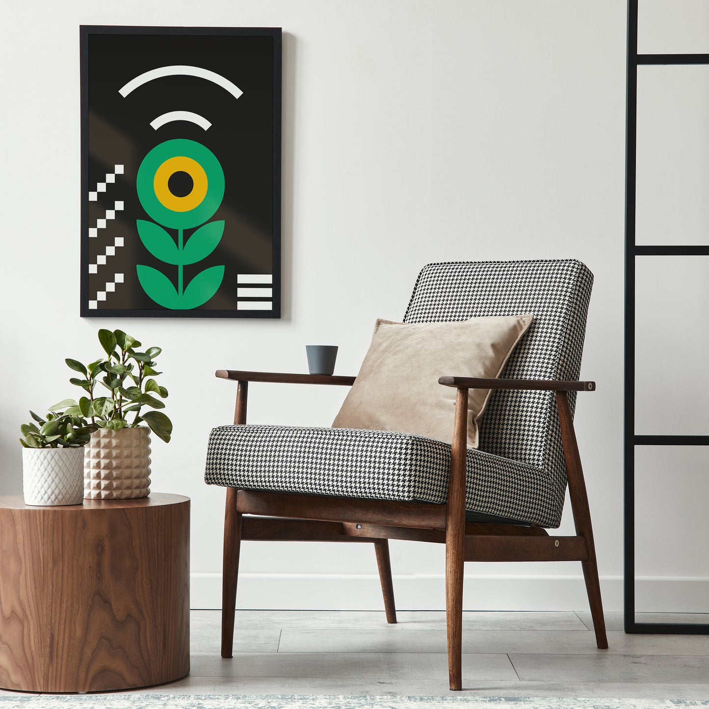 Geometric Flower Poster - Bauhaus