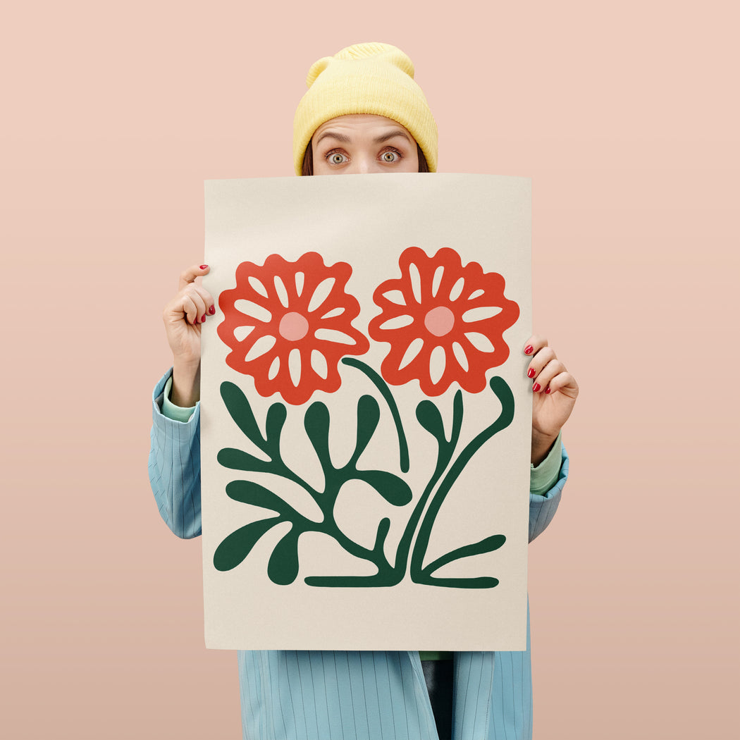 Secession Bouquet - Retro Floral Poster