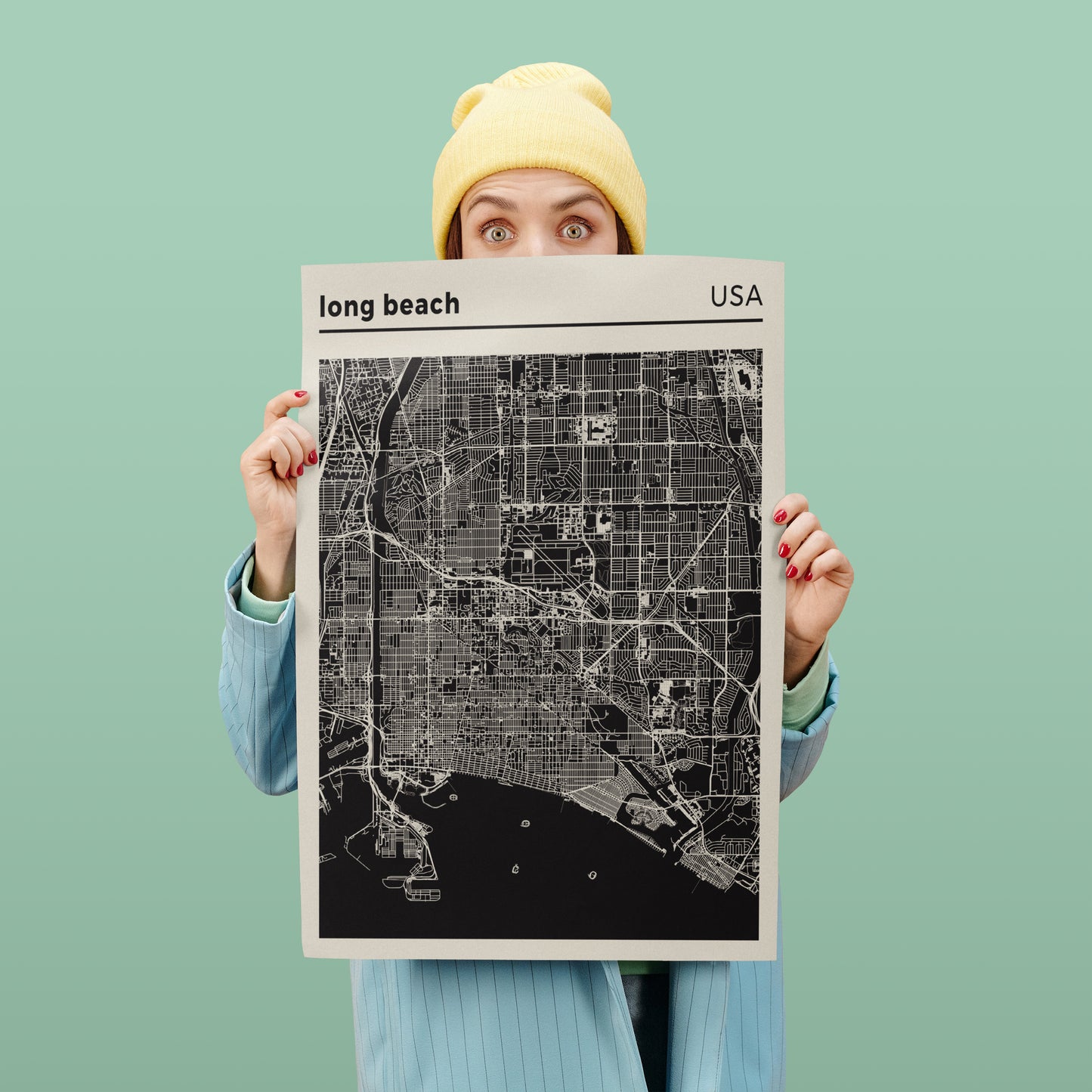 Long Beach USA City Map Poster