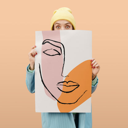 Line Art Face Poster