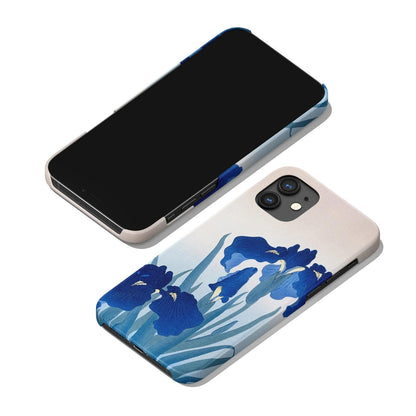 iPhone 12 Case with blue iris flower - Japanese Woodblock print