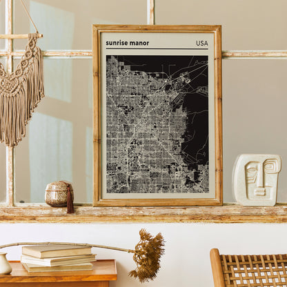 Sunrise Manor - USA | City Map Poster - Black and White
