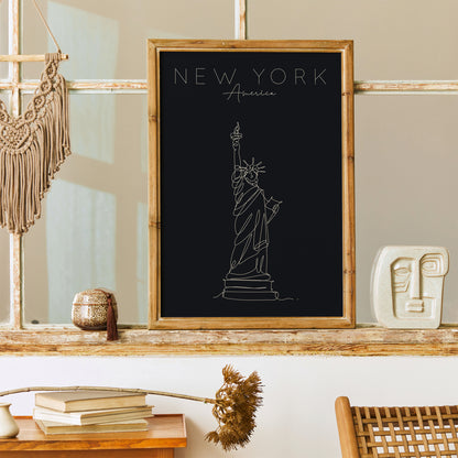 Statue of Liberty Line Art Poster