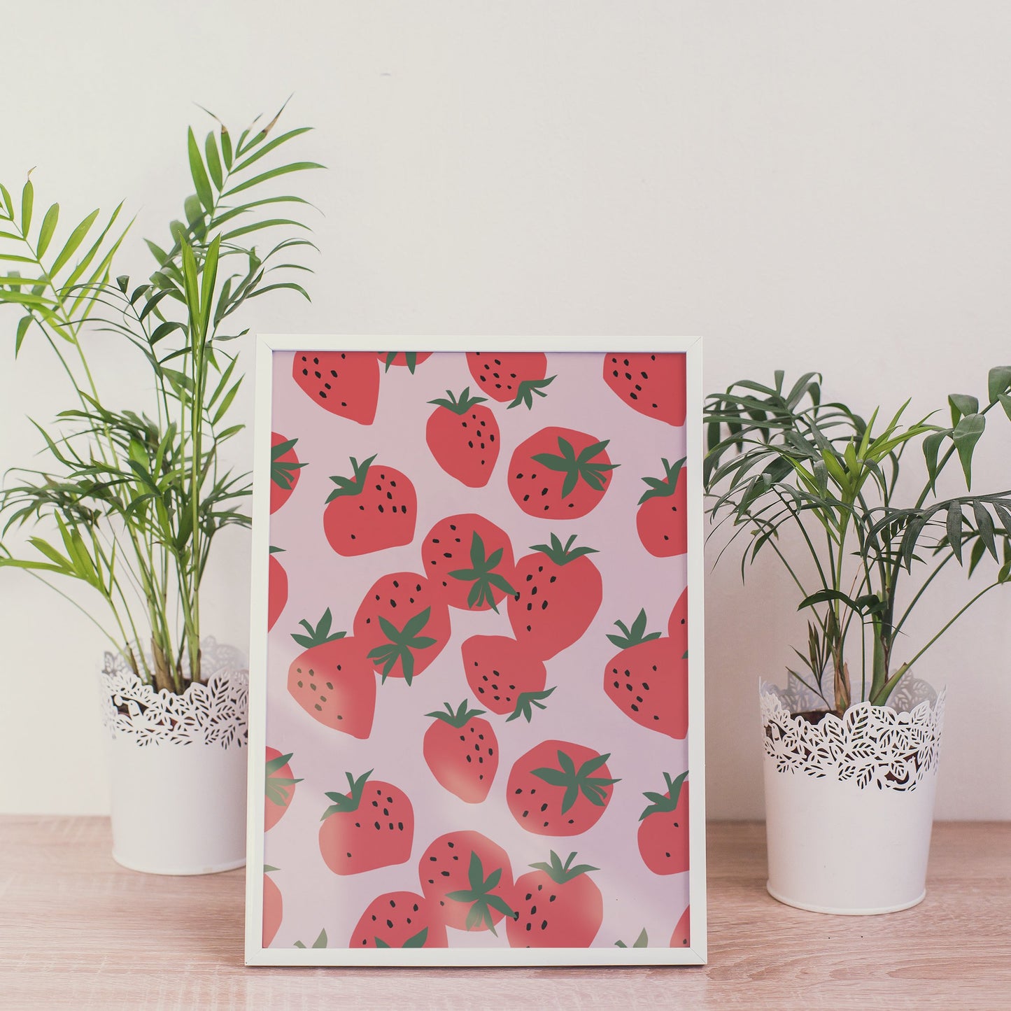 Minimalist Strawberries Poster