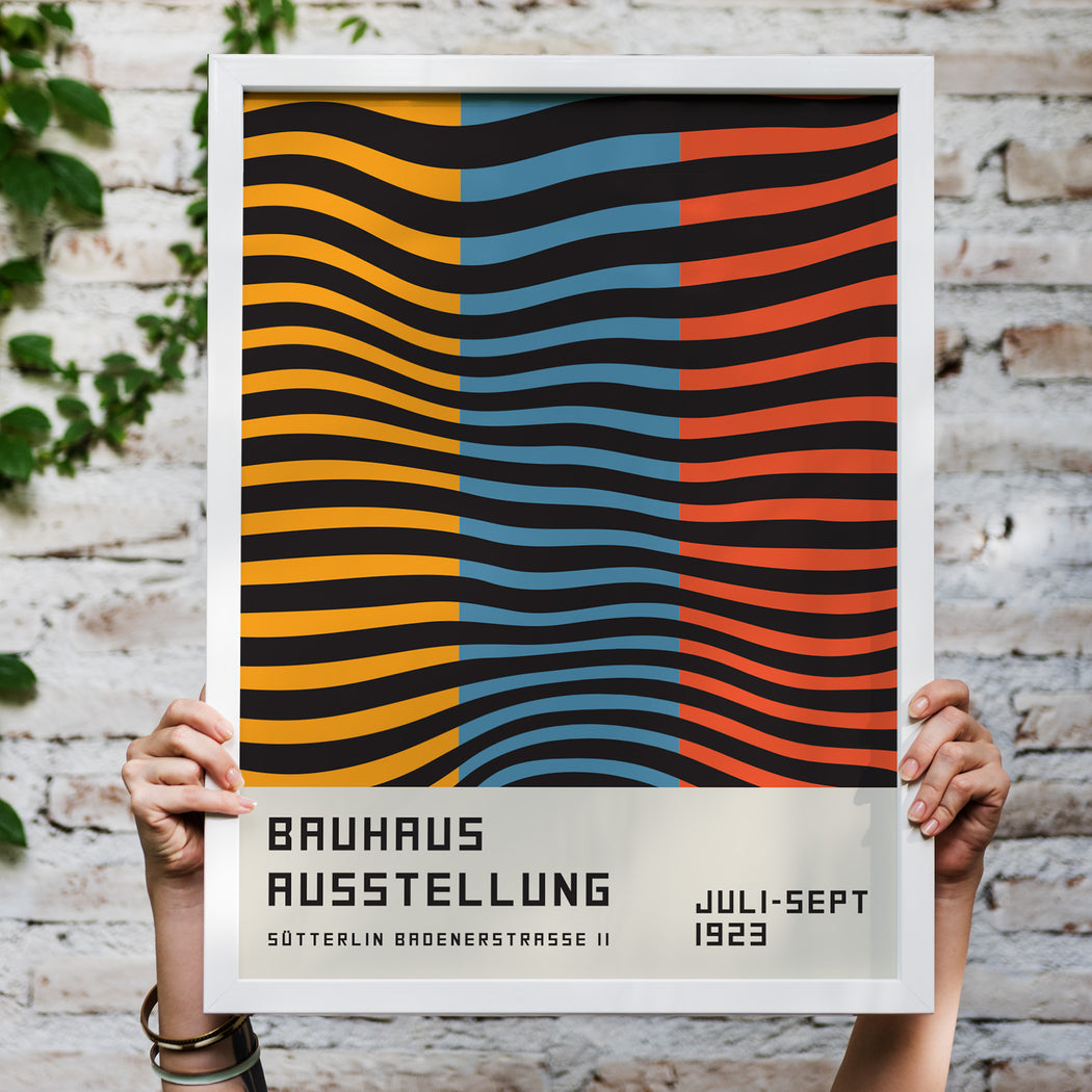 Geometric Waves Bauhaus Poster