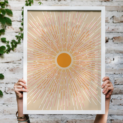 Eclectic Sunset - Calming Art Print - Framed or Unframed