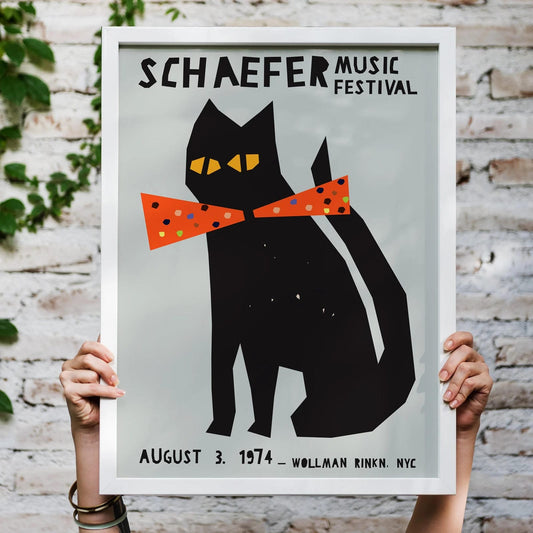 Jazz Festival Cat Poster - framed or unframed