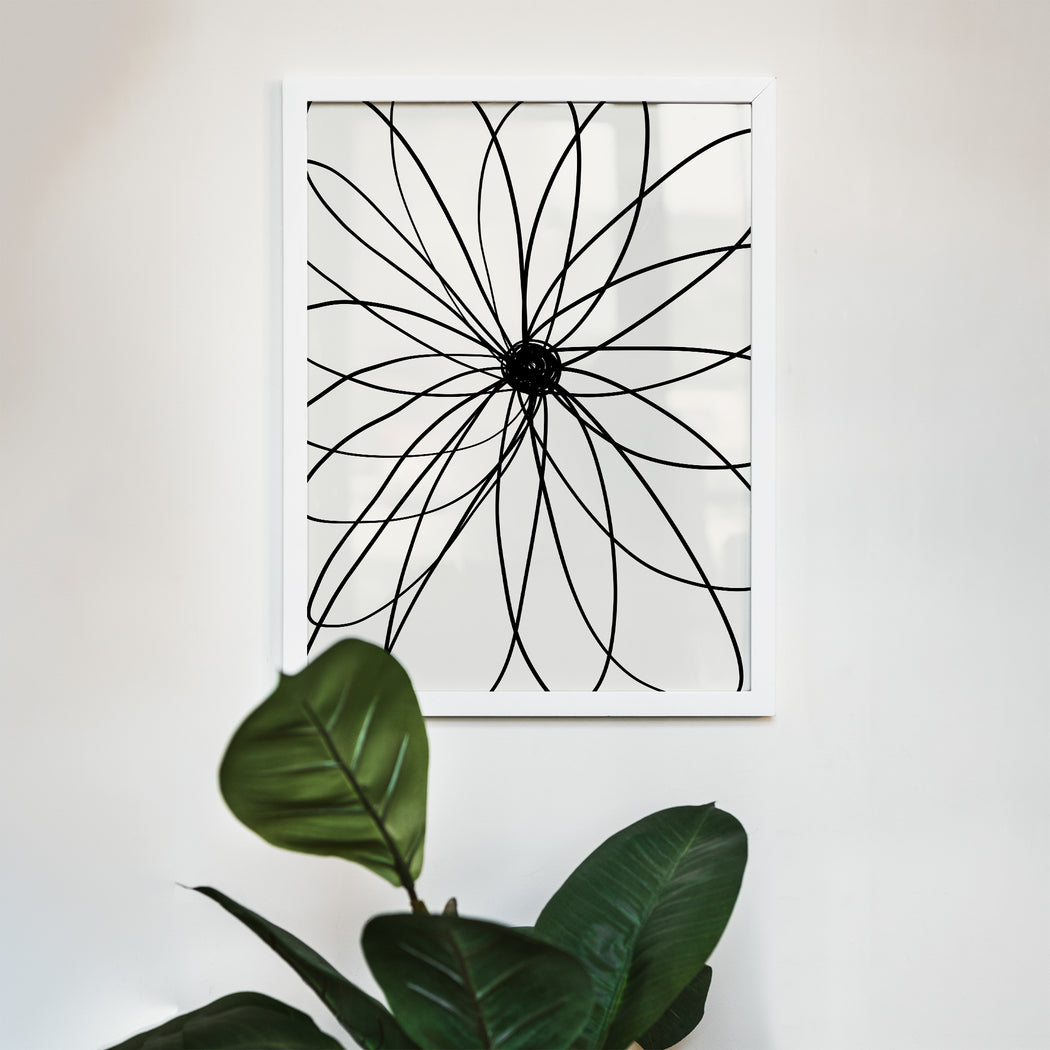 Black and White Floral Poster