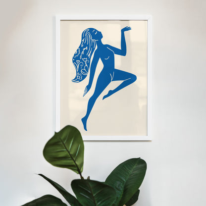 Blue Nude Woman Poster