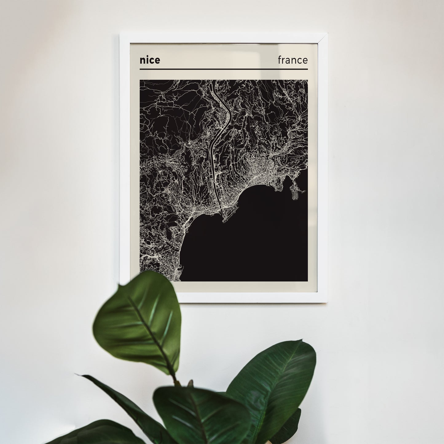 City of Nice, France - Map Poster