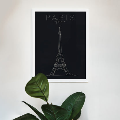 Paris, France Line Art Poster