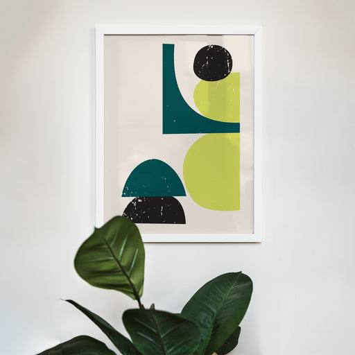 Chartreuse Green Abstract Print