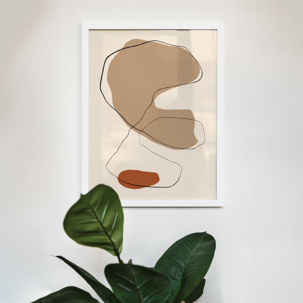 Abstract Beige Print