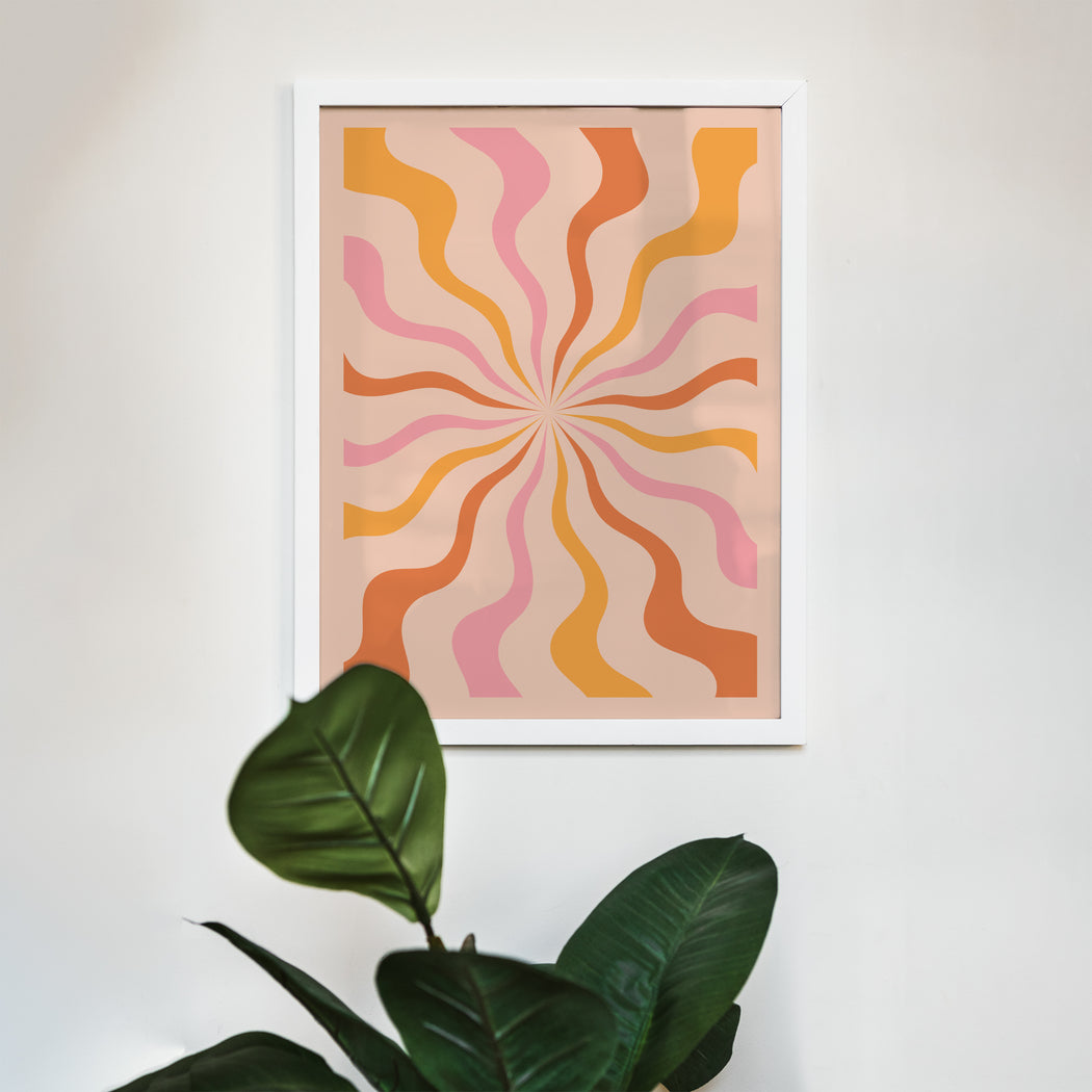 Groovy Abstract Sunset Art Print