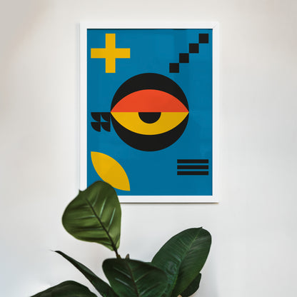 Retro Geometric Composition Poster