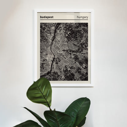 Budapest Hungary Map Poster