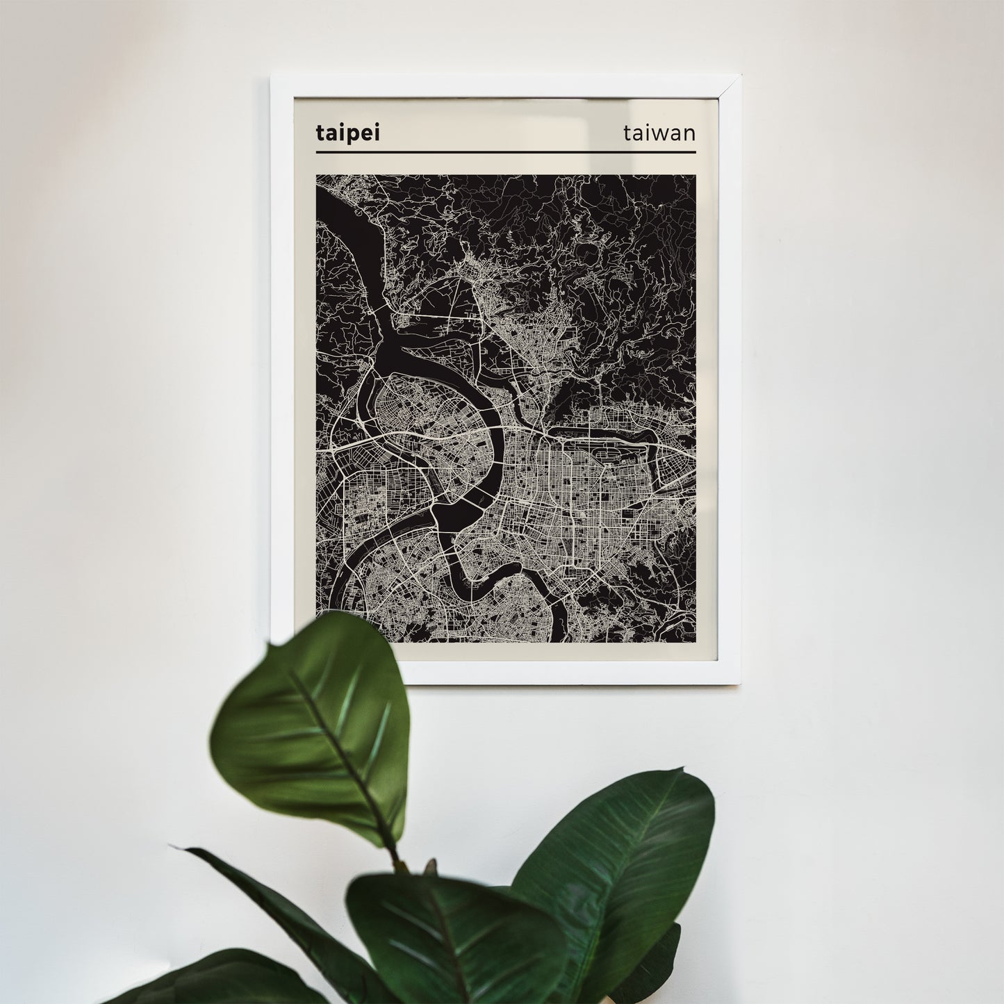 Taipet Taiwan Map Poster